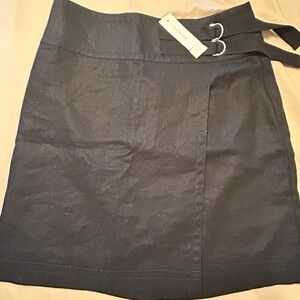 NWT Ann Taylor Coated Wrap Double Buckle Skirt